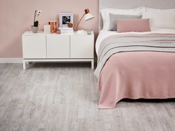 White Ash: Suelos de LVT comercial de madera de tipo Click de la